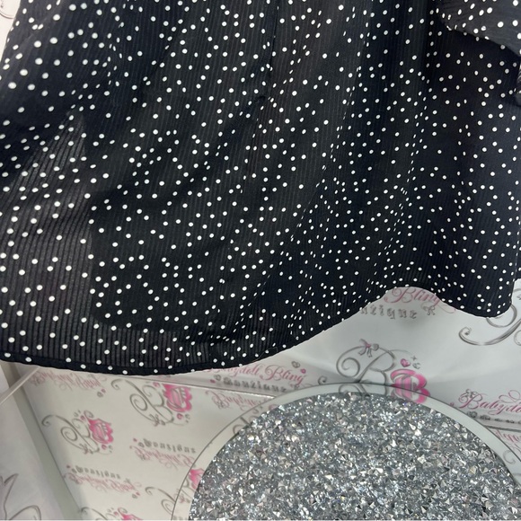 Showpo dress bell bottom sleeve dots Black and White Polka Dot Long Sleeve Dress - Picture 13 of 16